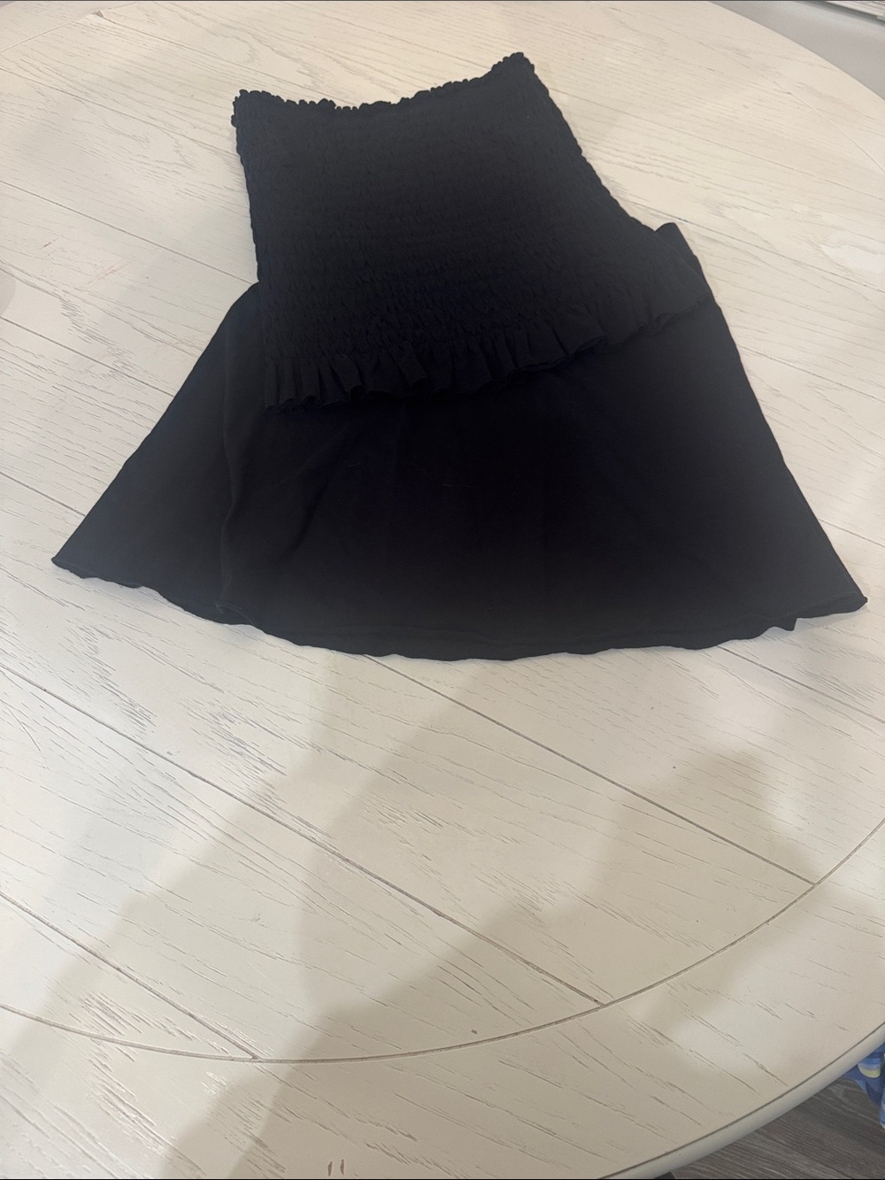 Free-Est Free People Black Smocked A-Line Women's Skirt and Tube Top Set